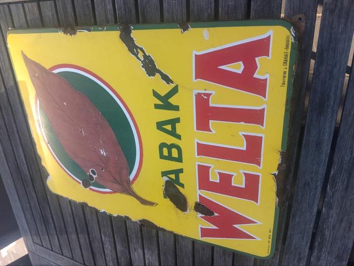 Emaille bord welta tabak, Antiek en Kunst, Antiek | Emaille, Ophalen of Verzenden