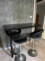 Bartafel met 3 Krukken - Zwart, Ophalen, In hoogte verstelbaar, Zo goed als nieuw, 90 cm of meer
