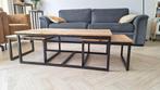 Industriële mango houten salontafel, Ophalen, Gebruikt, 50 tot 100 cm, Metaal