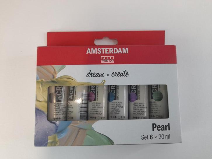 Set parelmoer acrylverf Amsterdam nieuw in doos- acryl verf, Hobby en Vrije tijd, Schilderen, Nieuw, Acrylverf, Ophalen of Verzenden