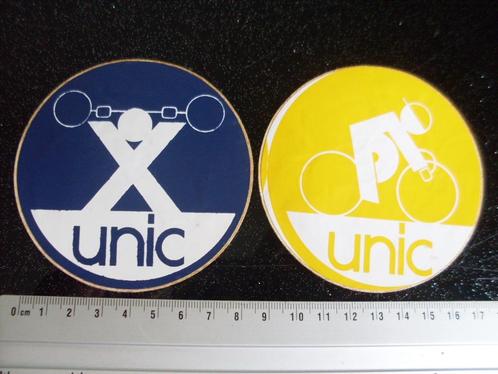 2x sticker unic sport logo gewichtheffen wielrennen cycling, Verzamelen, Stickers, Zo goed als nieuw, Merk, Verzenden