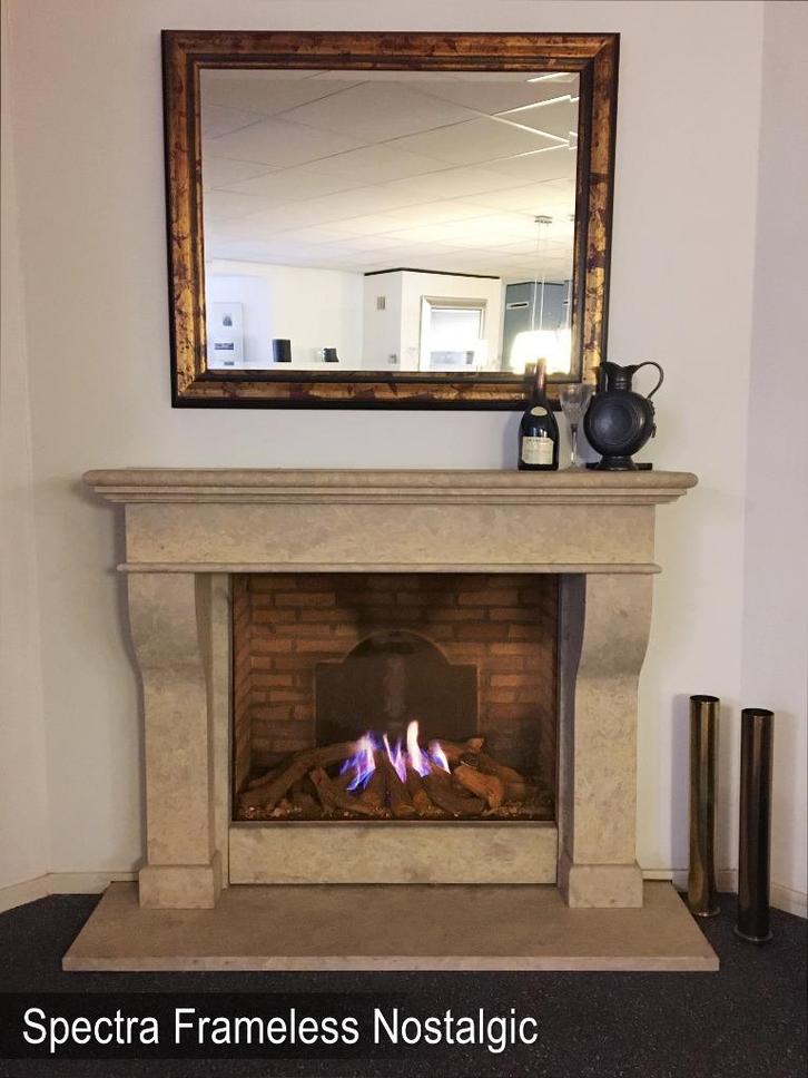 Faber Clear – Spectra Frameless Nostalgic gas inbouwhaard, Huis en Inrichting, Haarden, Zo goed als nieuw, Gashaard, Ophalen
