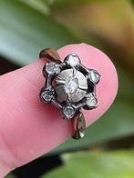 Antieke 14 karaat gouden ring met roosdiamanten, Ophalen of Verzenden, Goud, Ring