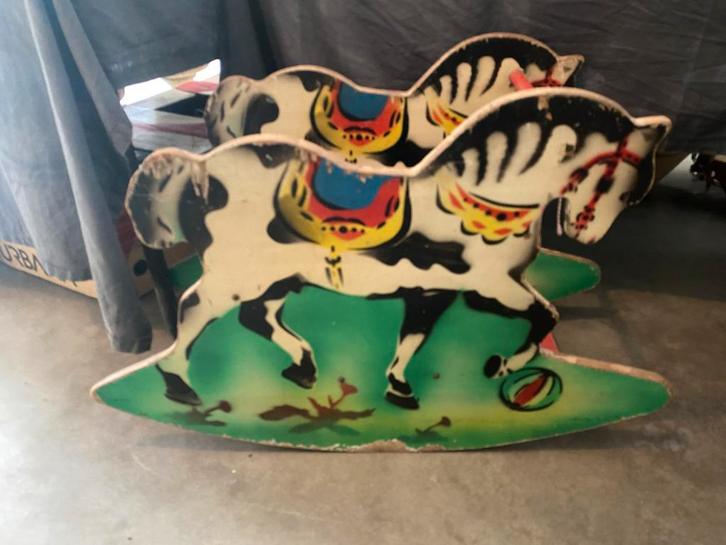 Vintage Houten Schommelpaard jaren 50, Antiek en Kunst, Curiosa en Brocante, Ophalen of Verzenden