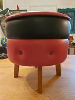 Vintage poef, Huis en Inrichting, Banken | Voetenbanken en Poefen, Ophalen, Minder dan 50 cm, Gebruikt, Rond
