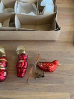5 vintage kerstballen kerstboomfiguren en kaarsjes kerstman, Ophalen of Verzenden, Gebruikt