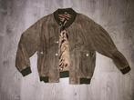 Suede heren bomber jack heren bruin maat 52, Ophalen of Verzenden, Zo goed als nieuw, Maat 52/54 (L), Bruin