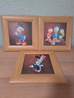Disney schilderijtjes 3 stuks 23x23 cm, Verzamelen, Ophalen, Mickey Mouse, Zo goed als nieuw