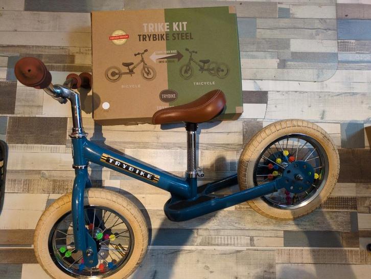 Trybike Steel Loopfiets / Driewieler - Blauw, Fietsen en Brommers, Fietsen | Driewielers, Gebruikt, Verstelbare zitting, Ophalen of Verzenden