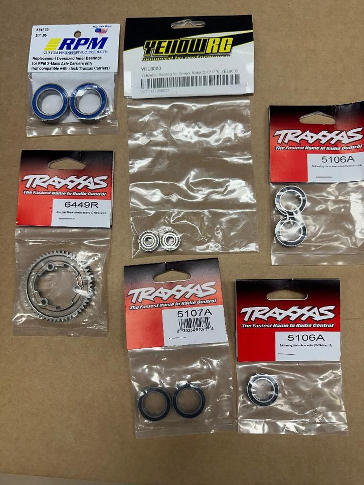 Traxxas X-Maxx lagers en tandwielen, Hobby en Vrije tijd, Modelbouw | Radiografisch | Auto's, Nieuw, Auto offroad, Overige schalen