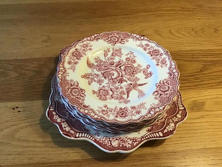Prachtig setje ontbijtbordjes plus schaal Engels Bristol, Antiek en Kunst, Antiek | Servies los, Ophalen of Verzenden