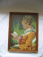Geborduurd schilderij: La Liseuse *Lezend Meisje *Mooi Vinta, Ophalen of Verzenden, Handborduren, Overige typen