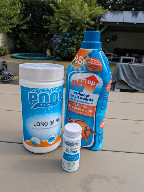 Zwembad PH-Up, Poolpower desinfectie tabletten en teststrips, Tuin en Terras, Zwembad-toebehoren, Zo goed als nieuw, Reinigingsmiddel