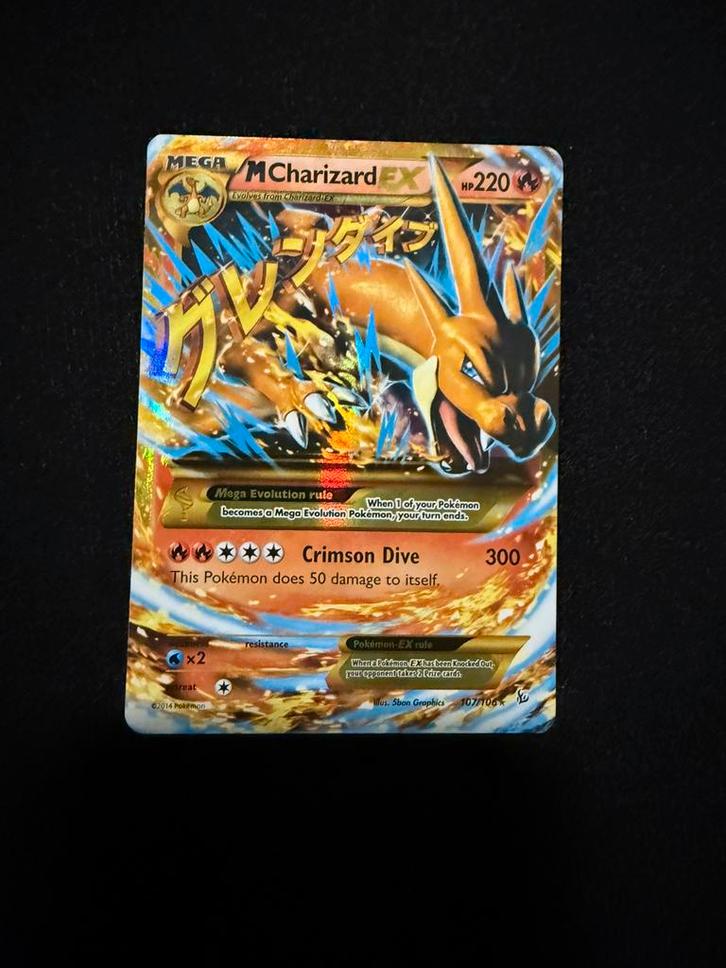 M charizard EX #107 Flashfire, Hobby en Vrije tijd, Verzamelkaartspellen | Pokémon, Zo goed als nieuw, Ophalen of Verzenden