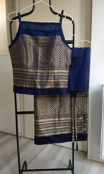 Thaise top rok blauw maat S, Overige typen, Blauw, Ophalen of Verzenden, Zo goed als nieuw