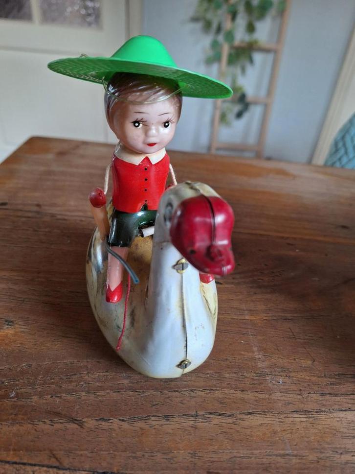 Blikken  gans met vissertje, Antiek en Kunst, Antiek | Speelgoed, Ophalen