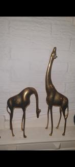 Vintage brass Messing koper giraf giraffen beeldjes, Ophalen of Verzenden