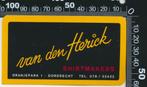 Sticker: Van den Herick Shirtmakers - Dordrecht, Ophalen of Verzenden, Zo goed als nieuw, Bedrijf of Vereniging
