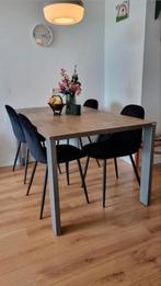 Vier zwarte velvet eetkamerstoelen, Ophalen, Gebruikt, Zwart, Vier