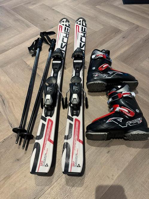 Nordica skischoenen Fischer Progressor 120 Gipron skistokken, Sport en Fitness, Skiën en Langlaufen, Gebruikt, Ski's, Nordica