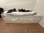 Ikea Brimnes bed incl. matrassen - 1 of 2 persoons, Huis en Inrichting, Slaapkamer | Bedden, Gebruikt, 90 cm, Wit, Ophalen of Verzenden