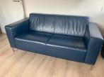 Leren 2-zitsbank - Donkerblauw, 150 tot 200 cm, Tweepersoons, Ophalen of Verzenden, Zo goed als nieuw