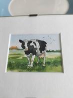 Aquarel van een koe door Wiebe van der Zee, Ophalen of Verzenden