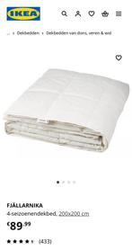 Vrijwel nieuw! Ikea Fjällarnika 4 seizoenen dekbed, 200x200, Huis en Inrichting, Slaapkamer | Beddengoed, Ophalen, Wit, Tweepersoons