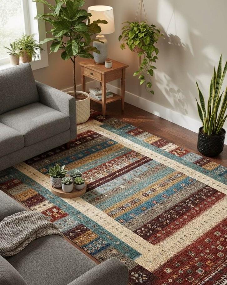 Prachtig vloerkleed Wolken Tapijt Afghaans Gabbeh 200x300 cm, Huis en Inrichting, Stoffering | Tapijten en Kleden, Ophalen of Verzenden