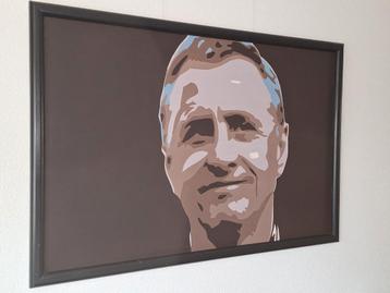 Te koop: abstract schilderij van Johan Cruyff. beschikbaar voor biedingen