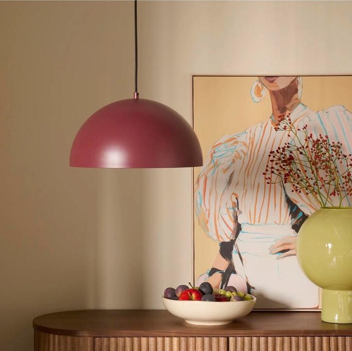 2 Nieuwe Fonq Bloop Hanglampen - Rood, Huis en Inrichting, Lampen | Hanglampen, Nieuw, 75 cm of meer, Metaal, Ophalen