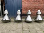 4x Prachtige industriele lamp gepolijst met bolle glasplaat, Ophalen