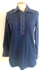 Vintage 70 Ties blouse met knopen, Blauw, Maat 38/40 (M), Vintage, Ophalen of Verzenden