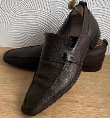  Hugo Boss. Bruine leren loafers. Mt 43 1/2.  beschikbaar voor biedingen