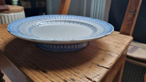 Bord op voet Limoges B en Cie porselein uit 1900 beboterd, Antiek en Kunst, Curiosa en Brocante, Ophalen of Verzenden