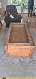Koffietafel met glas plaat, Ophalen, Gebruikt, 100 tot 150 cm, Minder dan 50 cm