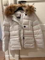 Witte Moncler meisjesjas met Bontkraag - Maat 140, Ophalen of Verzenden, Zo goed als nieuw, Meisje, Jas