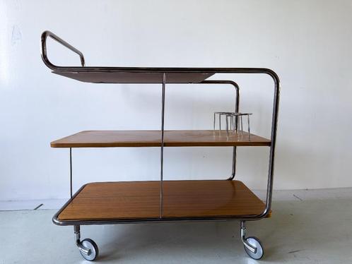 Vintage bar cart midcentury design trolley theewagen, Huis en Inrichting, Tafels | Sidetables, Zo goed als nieuw, 25 tot 50 cm