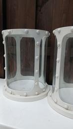 Windlichten riverdale, metaal en glas, 2 stuks, Huis en Inrichting, Woonaccessoires | Kandelaars en Kaarsen, Ophalen, 25 tot 50 cm