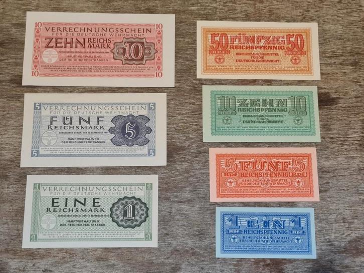 Set Duitse bankbiljetten Tweede Wereldoorlog (#1), Verzamelen, Militaria | Tweede Wereldoorlog, Overige typen, Duitsland, Ophalen of Verzenden