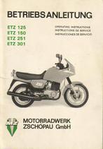 MZ ETZ125, ETZ150, ETZ251 en ETZ301 notice (4992z), Ophalen of Verzenden, Overige merken