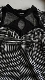 Tshirt. Zwart wit stippen polkadot, miss candy floss, Zwart, Ophalen of Verzenden, Korte mouw, Maat 36 (S)