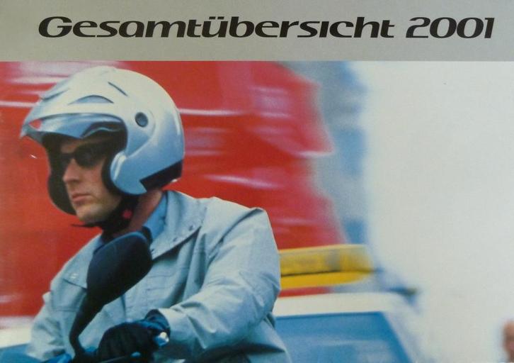 Folder YAMAHA Roller Gesamtübersicht 2001 Scooter modellen, Motoren, Handleidingen en Instructieboekjes, Yamaha, Ophalen of Verzenden