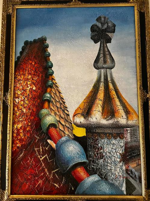 Artwork Casa Batllo Gaudi, Antiek en Kunst, Kunst | Schilderijen | Klassiek, Ophalen of Verzenden