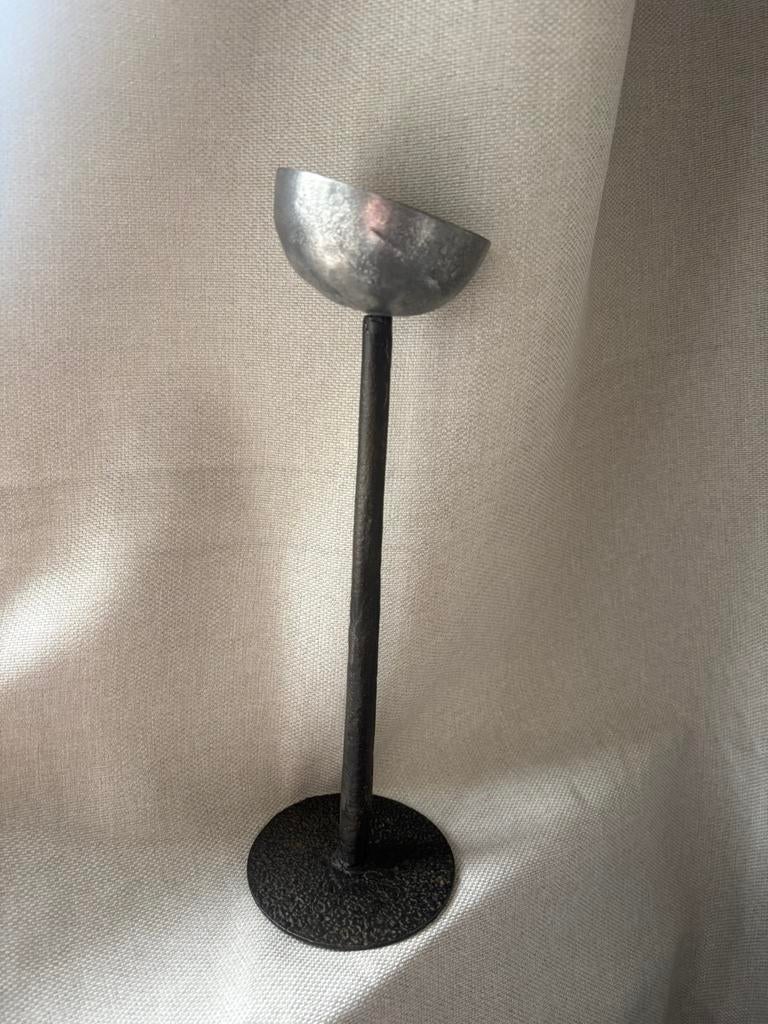 Metalen kandelaar, 25 tot 50 cm, Zwart, Ophalen of Verzenden, Zo goed als nieuw