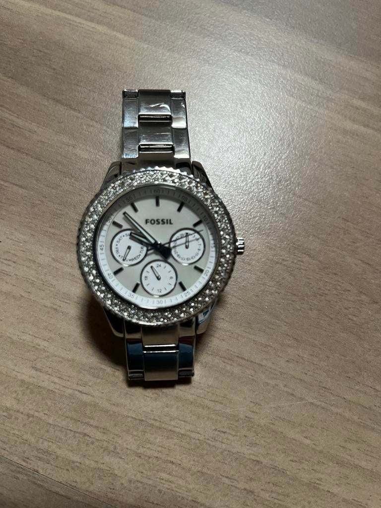 Fossil dameshorloge, uurwerk kapot, Sieraden, Tassen en Uiterlijk, Horloges | Dames, Gebruikt, Staal, Fossil, Polshorloge