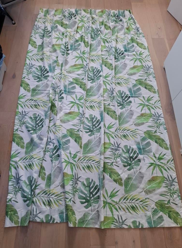 Gordijnen met tropisch bladmotief, Ophalen, Gebruikt, 200 cm of meer, 200 cm of meer