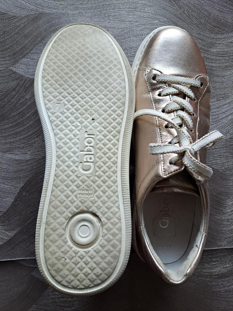 Gabor Sneakers  Comfort Leer goud  metallic, Ophalen of Verzenden, Zo goed als nieuw