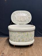 Vintage jaren 50/60 Opberg Poef, Ophalen, Minder dan 50 cm, 50 tot 75 cm, Ovaal