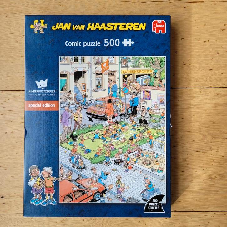 Jan van Haasteren puzzel: special edition kinderpostzegels, Hobby en Vrije tijd, Denksport en Puzzels, Zo goed als nieuw, 500 t/m 1500 stukjes
